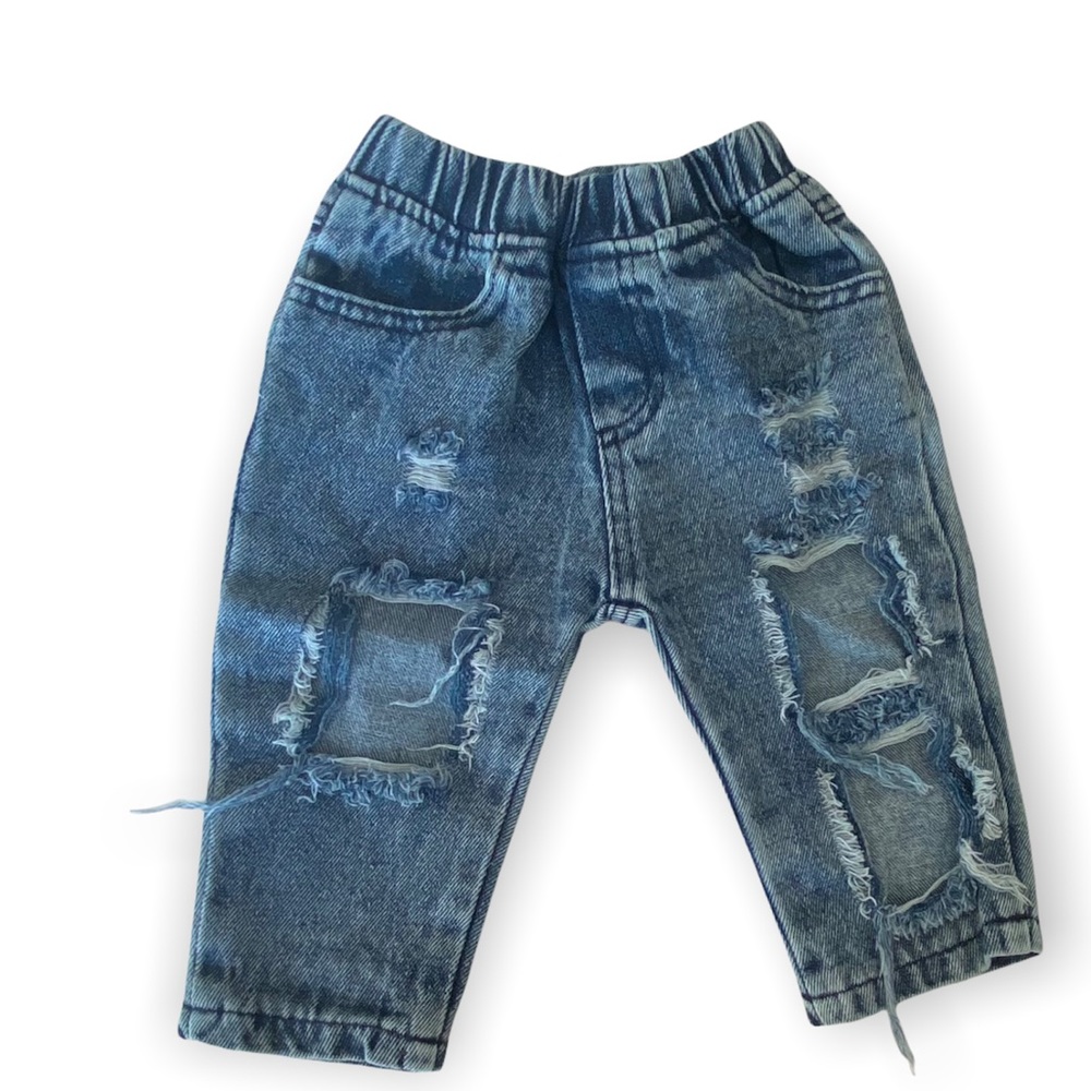 Denim jeans NWOT small shop brand unknown size 80